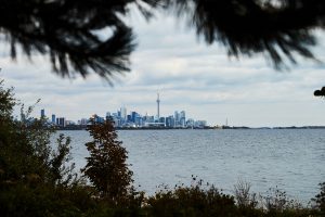 A view of the CN Tower from Humber Bay Shores, ON