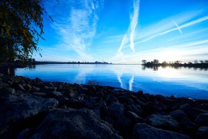 A view of the CN Tower near Humber Bay Shores, ON